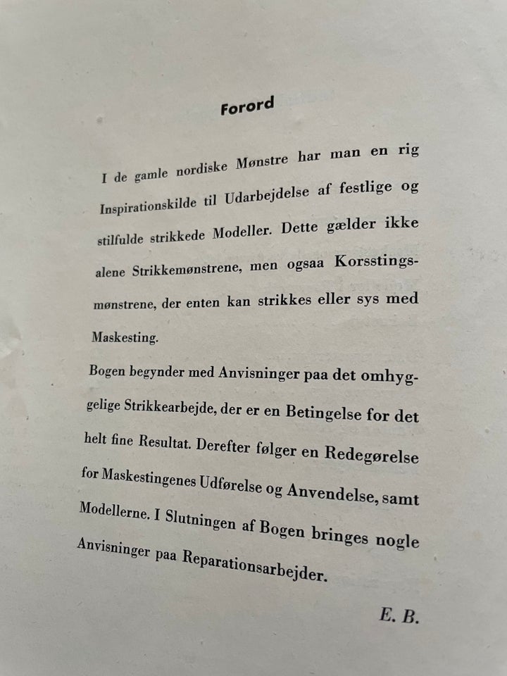 Den ny strikkebog II del, Esther Bondesen, emne: