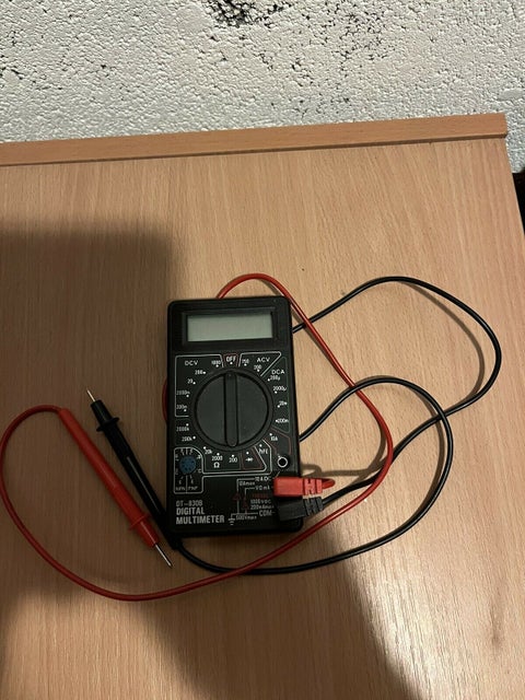 Strømmåler, Digital Mulitimeter, DT- 830B Digtal…