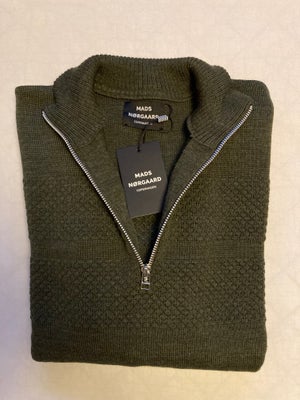 Anden trøje, Mads Nørgaard Klemens Wool Half Zip, str. S,  Tarmac (grøn),  100% uld,  Ubrugt, Ubrugt