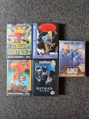 5 spil til Sega Genesis, Sega Genesis, 5 spil
Sega Genesis 
Batman og Tintin er komplette med manual