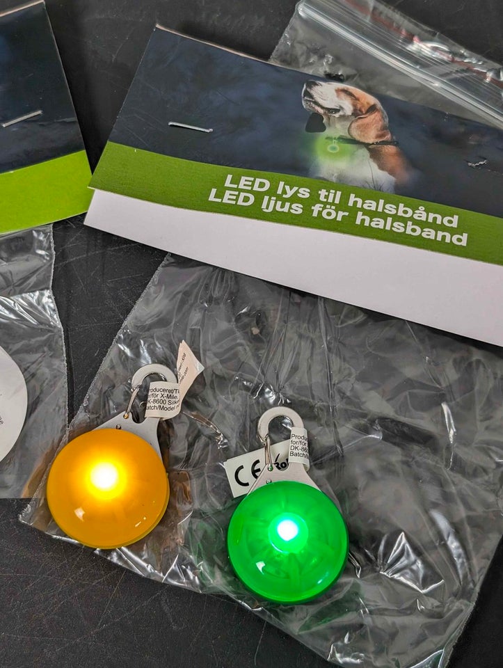 Andet, Clip-On LED Lys til Hundehalsbånd 2-PAK