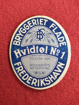 Øl, BRYGGERIET FLADE,  FREDERIKSHAVN, Gammel etiket fra Frederikshavn 