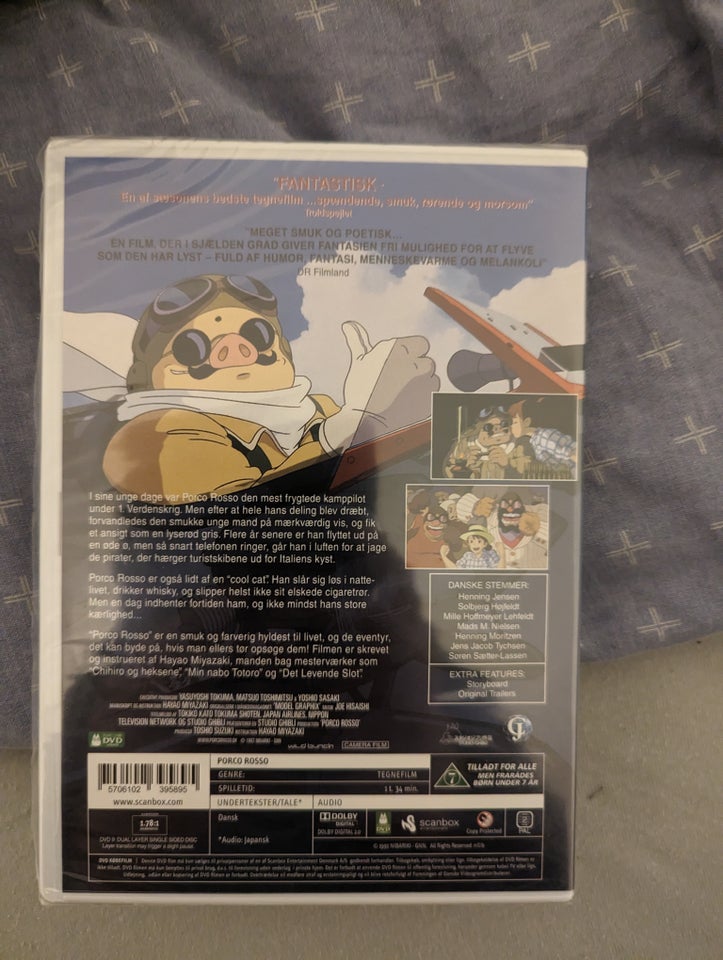 Anime Ghibli Porco Rosso Dansk tale og undertekst, DVD,