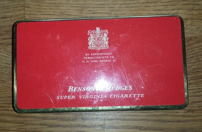 Dåser, Cigaretæske, 

Benson and Hedges Old Bond St. London W. 
When only the best will do
Æske til 