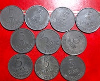 Danmark, mønter, 10 x 5