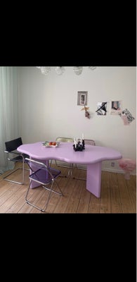 Spisebord, Træ, MDF, lakering ,  Beton Studios, Unikt asymmetrisk træ chunky moderne bord i lys past
