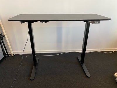 Skrive-/computerbord, Flexispot, b: 120 d: 60, Flexispot Hæve sænke stel med ikea bordplade med sort