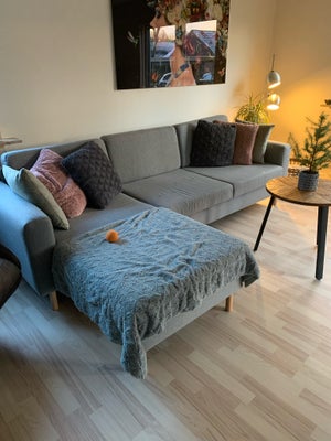 Chaiselong, stof, 3 pers., Dejlige sofa- har lidt pletter der ikke er forsøgt fjernet. 

Måler 250x1