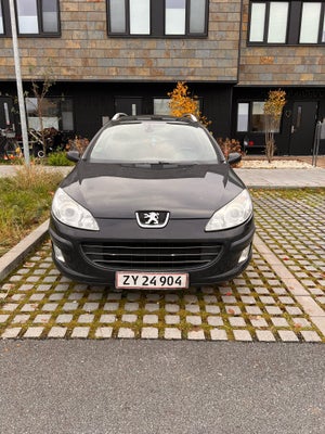 Peugeot 407, 2,0 Perfection SW, Benzin, 2008, km 178000, sort, træk, nysynet, klimaanlæg, airconditi