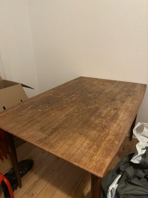 Spisebord, Teak, b: 90 l: 234, Gammel teak bord som kræver en kærlig hånd på den primære bordplade. 