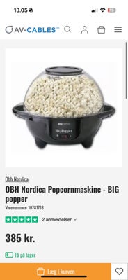 Popcornmaskine, Brugt få gange 