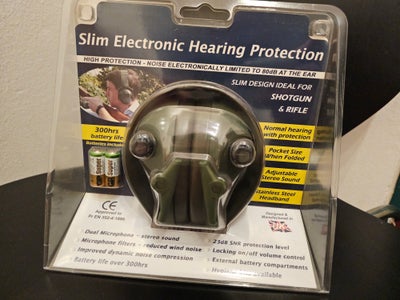 Høreværn, Ear Tec, nyt, ej brugt, Aktivt elektronisk høreværn til jagt/skydning, slim model, fejlkøb