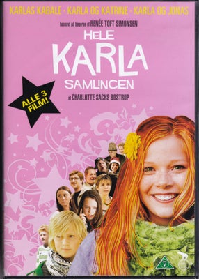 Hele Karla Samlingen (3 film), instruktør Charlotte Sachs Bostrup, DVD, familiefilm, Meget velholdt 