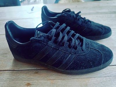 Sneakers, Adidas Gazelle Black, str. 42,  Sort,  Ruskind,  Næsten som ny