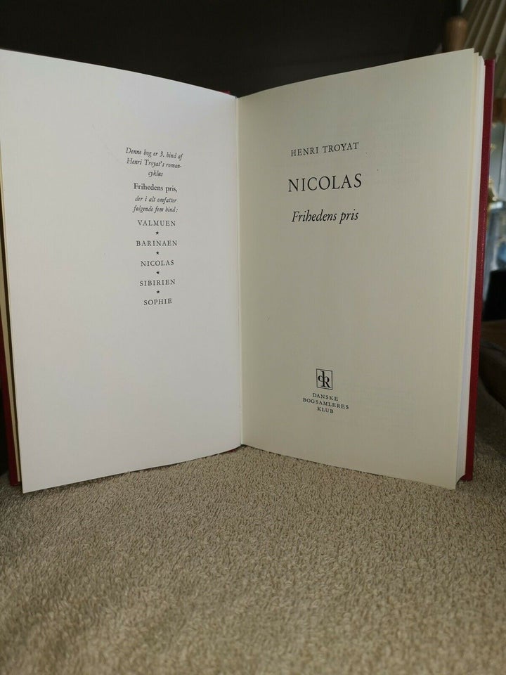 NICOLAS (3. bind af Frihedens pris), Henri Troyat, genre: