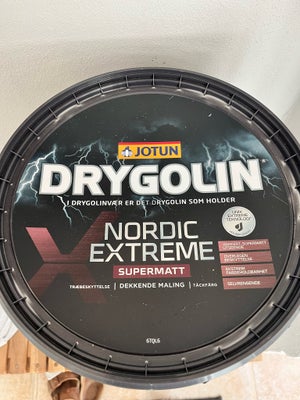 Træbeskyttelse, udendørs maling, Jotun Drygolin Nordic Extreme Supermat, 20 liter, Brunsvart 0734, 2