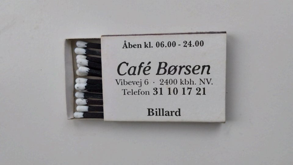 Tændstikæsker, RETRO tændstiksæske... Cafe Børsen, Kbh. N