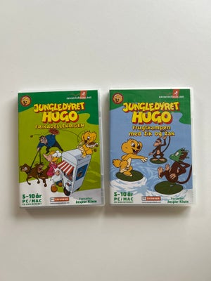 Jungledyret Hugo , til pc, til Mac, anden genre, Pr stk 40,-

- Frikadellekrigen
- Frugtkampen med Z