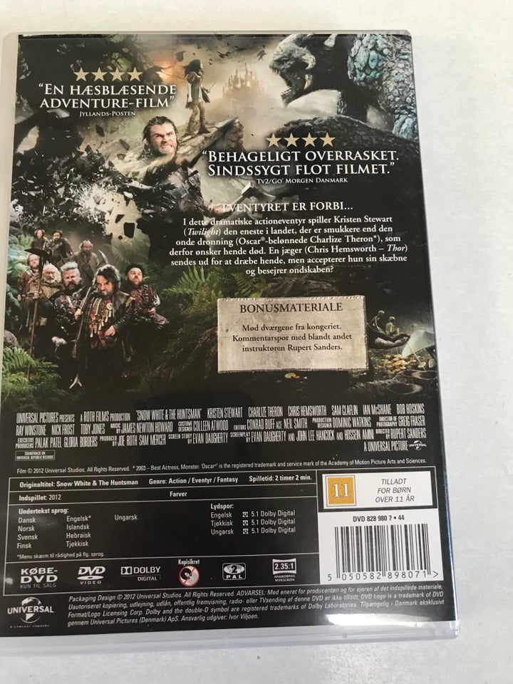 Snow white & the huntsman, DVD, andet