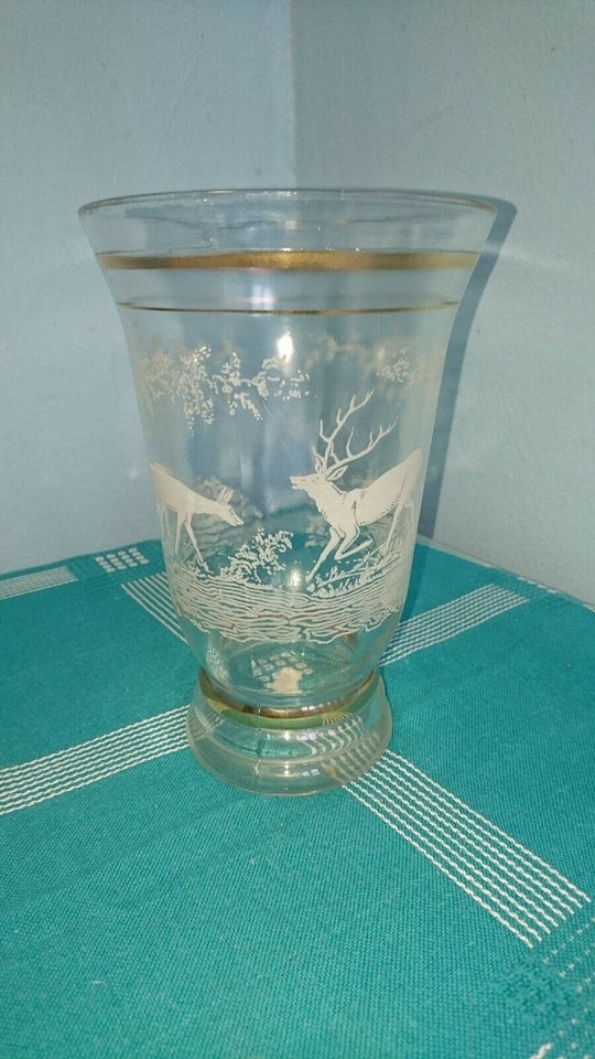 Glas, Vase, Hjortemotiv