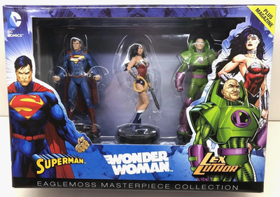 DC Comics figur, Eaglemoss, Nye plastik figurer i ubrudt emballage: Superman, Wonder Woman og Lex Lu