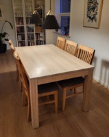 Spisebord m/stole, Bøgetræ, Biva
