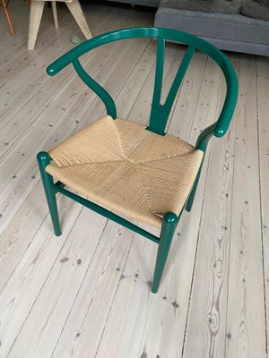 Spisebordsstol, Wegner Y-stol, Y-stol - 1stk. y-stol i en smuk flaskegrøn farve sælges - design af H