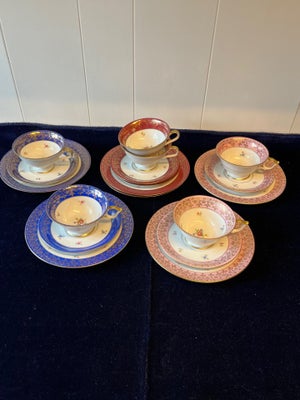 Porcelæn, Te kopper, B & N Bavaria, 6 Par tekopper med dessert tallerkner sælges samlet for 250,00 k
