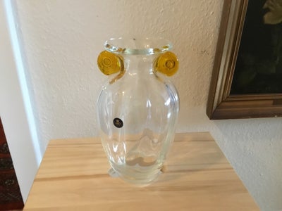 Glas, Krystal Vase, Royal Copenhagen, Krystal vase med gule “ører” fra Royal Copenhagen 
Højde 23,5 