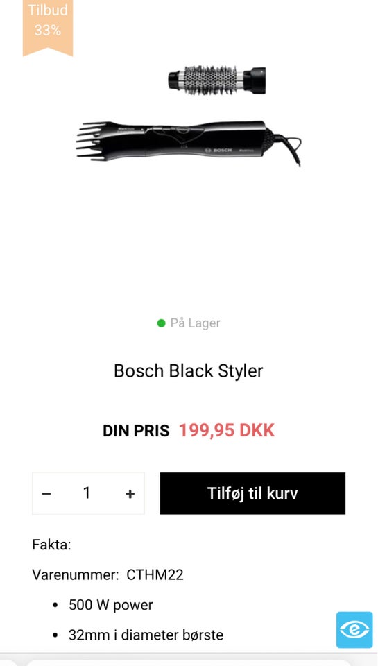 Andet, Hår styler ekstra volume, Bosch