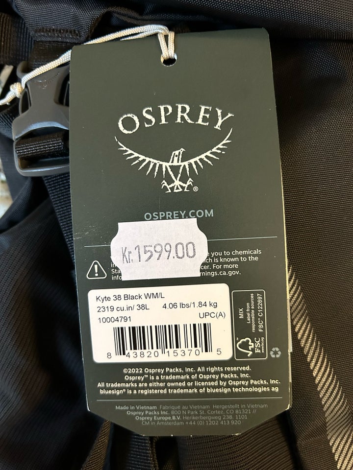 Vandrerygsæk, Osprey