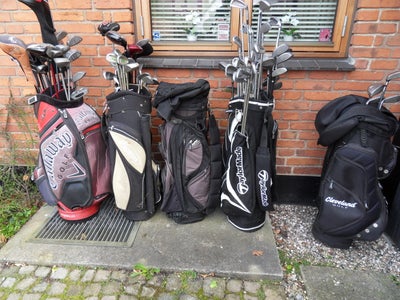 Herre golfsæt, stål, Wilson, Cleveland m.fl., Golfbags jern/køller/puttere.
Golfbags, Store i pæn st