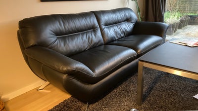 Sofa, læder, 3 pers. , Hjort Knudsen, Længde 226 cm, sort