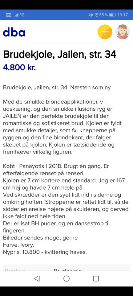 Brudekjole, str. 34, Blonde