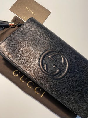 Clutch, Gucci, læder, MEGET lækker og ægte Gucci Clutch i læder. Brugt mindre end 10 gange, fremstår