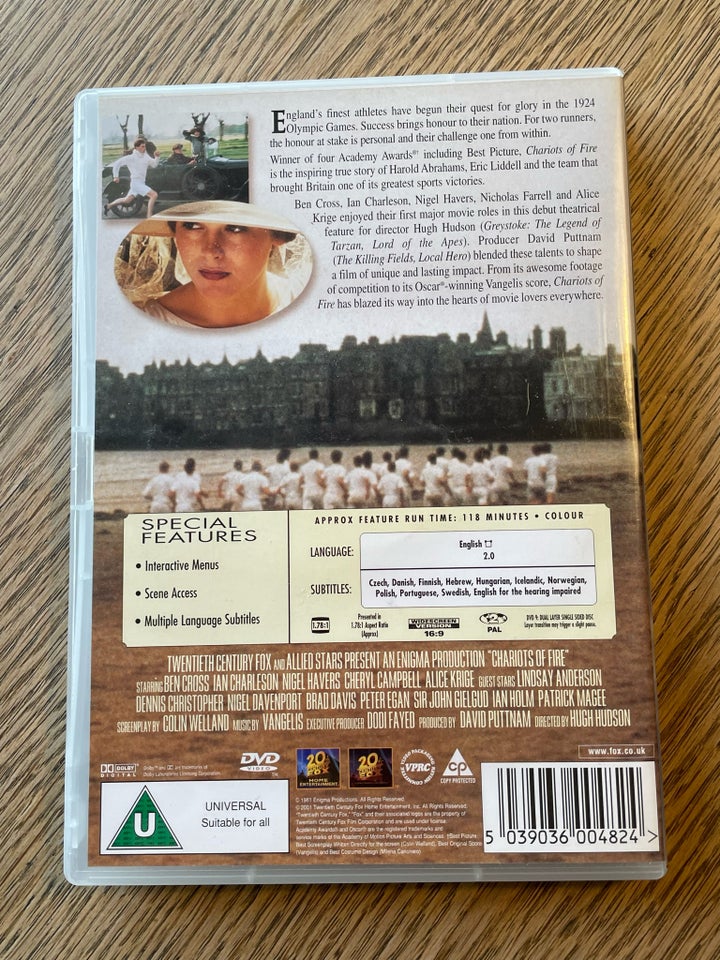 Chariots Of Fire - Viljen Til Sejr, DVD, drama