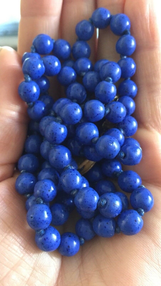 Halskæde, perler, lapis lazuli perler