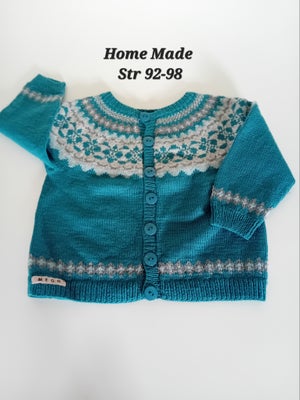 Trøje, Unisex: 100 % baby merino uld, Home Made, str. 92, Super lækker og blød hjemmestrikket trøje 