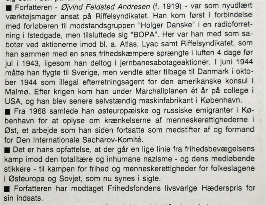 FORRÆDERIET 1940-45, Øjvind Fjeldsted Andresen, emne: