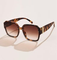 Solbriller dame, Nye solbriller leopard beige brun guld