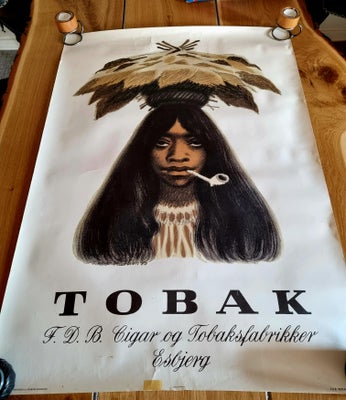 Litografi, Aage Sikker Hansen, motiv: Tobak, b: 61,5 h: 84,5, Flot litografi af Tobak af Aage Sikker
