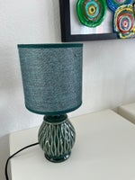 Anden bordlampe, Meget flot grøn keramik lampe med skærm
