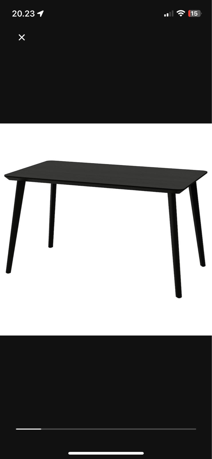 Spisebord m/stole, Ikea og jysk, b: 81 l: 164