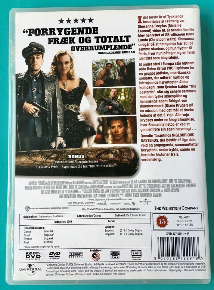 Inglourious Basterds, DVD, action