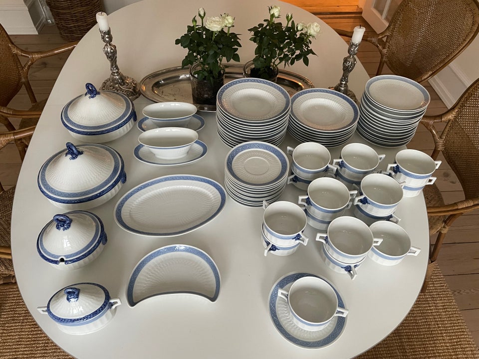 Porcelæn, Spisestel, Blå Vifte