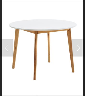 Spisebord, Træ, Jysk, b: 105 l: 105, Spisebord JEGIND Ø105 hvid/natur fra Jysk. 
Fremstår meget pænt