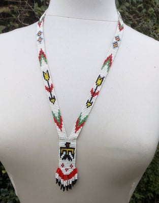 Halskæde, Vintage 1960s Native Amerikansk Indian, Canadian Thunderbird Beaded halskæde Glas Beads