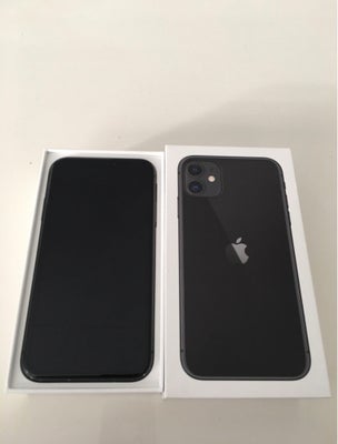 iPhone 11, 64 GB, sort, PERFEKT iphone 11 64gb sælges. 
Den er i sort farve 
Telefonen er i Perfekt 