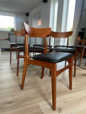 Spisebordsstol, Massiv teaktræ , Schønning og elgaard, 6 stk spisebordstole af Schønning & Elgaard i