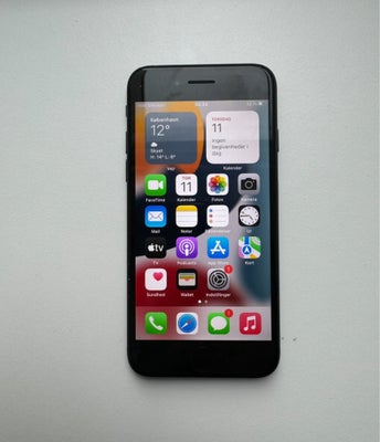 iPhone 7, 128 GB, God, Iphone 7 i sort med 128gb i super god stand og alt virker som den skal batter